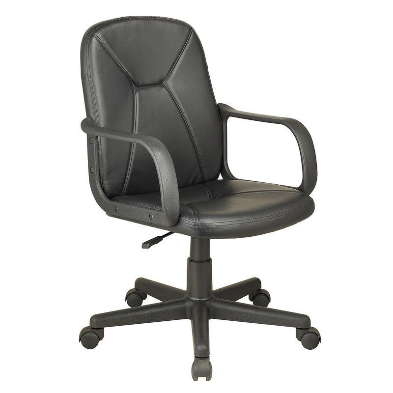 Silla de escritorio de similpiel negra, 56 x 56 x 88/96 cm | Genesis