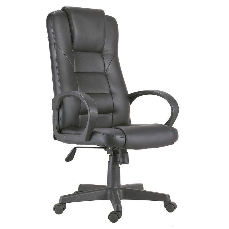 Silla de escritorio de similpiel negra, 64 x 64 x 118/126 cm | Lawyer