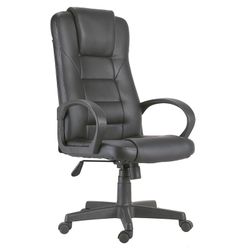 Silla de escritorio de similpiel negra, 64 x 64 x 118/126 cm | Lawyer
