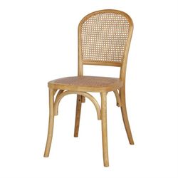 Silla de exterior de madera olmo y ratán marrón, 44 x 55 x 89 cm | Vivendi