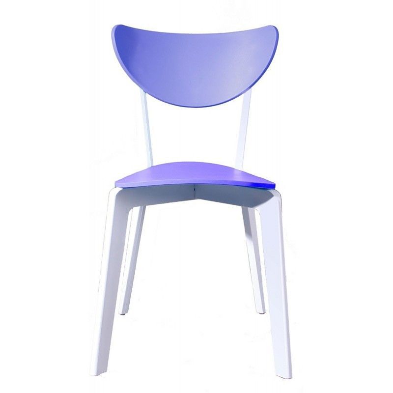 Silla de Exterior Lina Blanca/Azul, 43x50,5x77 cm