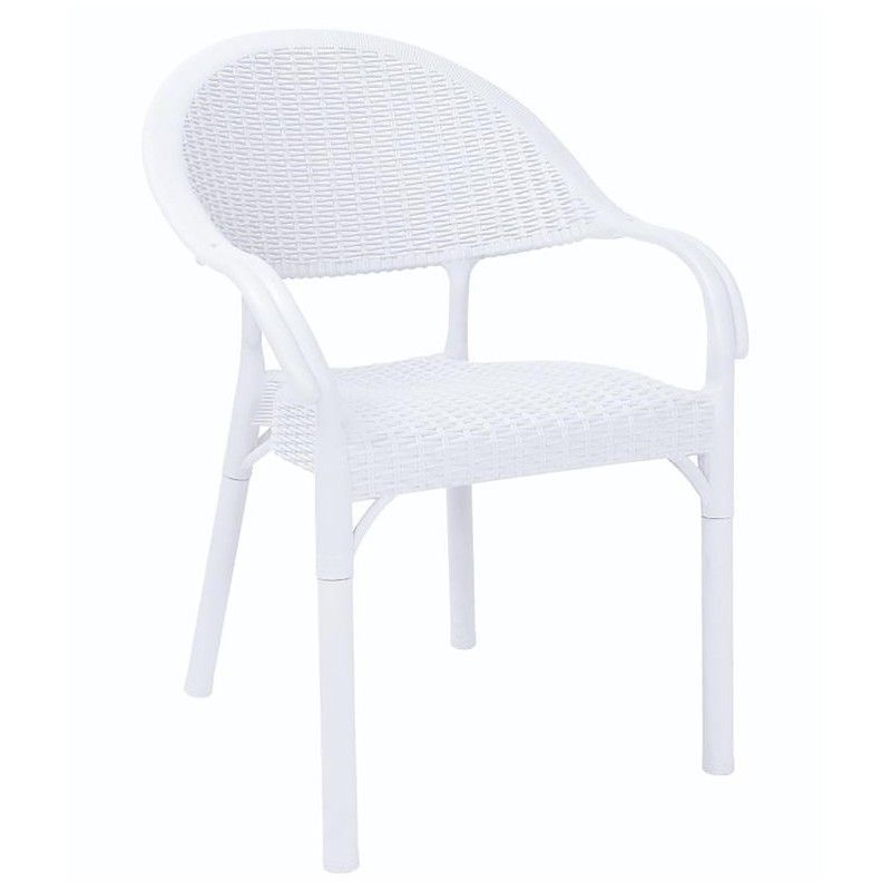 Silla de Exterior Torremolinos Blanca, 59x55x84 cm