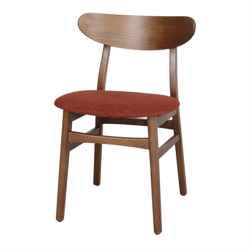 Silla de fresno en natural y terracota, 50 x 49 x 78 cm | Burial