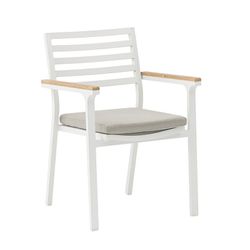 Silla de jardín de aluminio en blanco, 56,5 x 56 x 83,5 cm | Broome