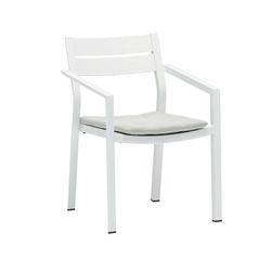 Silla de jardín de aluminio en blanco y gris claro, 56 x 58 x 79 cm | Boori