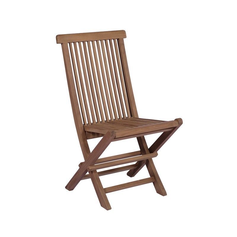 Silla de jardín plegable de madera de teca en miel, 43 x 55 x 91 cm | Naga