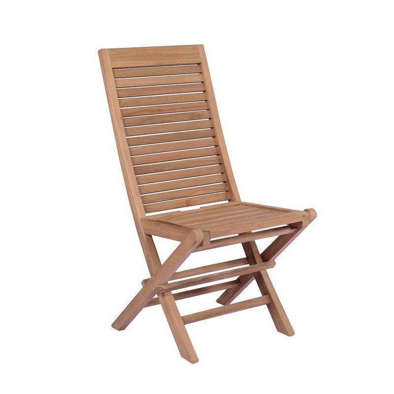 Silla de jardín plegable de madera de teca en miel, 50 x 56 x 98 cm | Mati