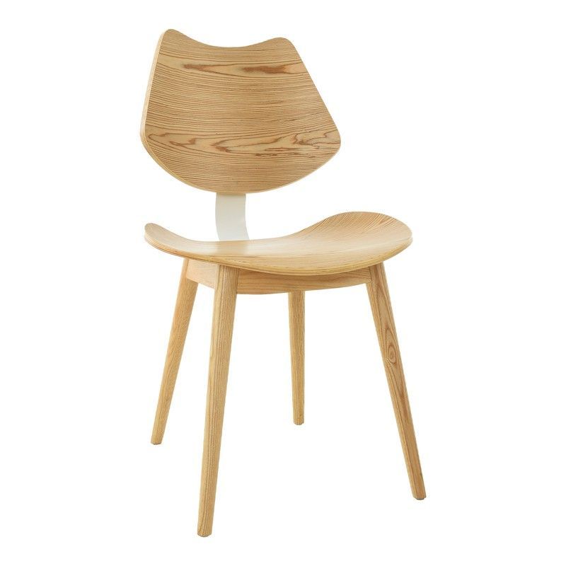 Silla de madera de fresno natural y estructura metálica, 53x52,5x83,5 cm | Jan