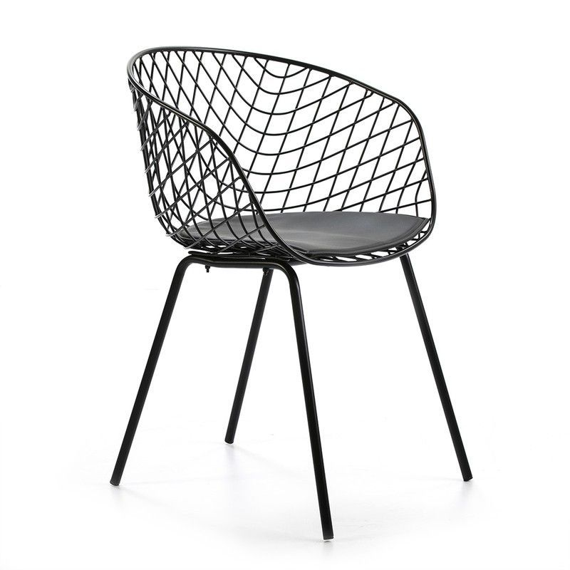 Silla de Metal Negro, 57x50x79 cm