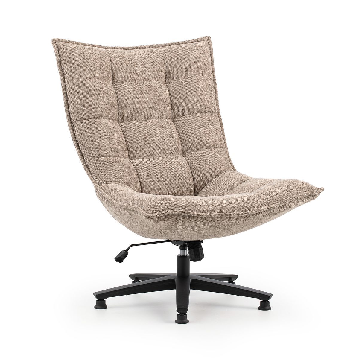 Silla de oficina de tejido en taupé, 101 x 76 x 81 cm | Cave