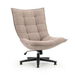 Silla de oficina de tejido en taupé, 101 x 76 x 81 cm | Cave