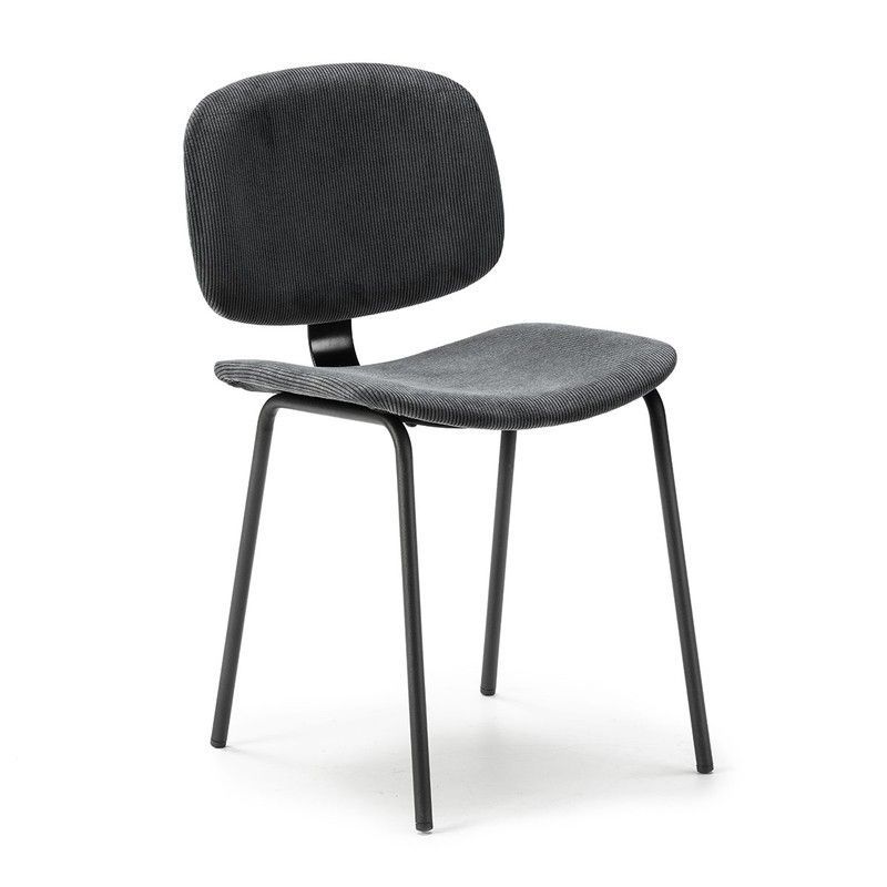 Silla de pana en negro, 44 x 51 x 79 cm | Arus