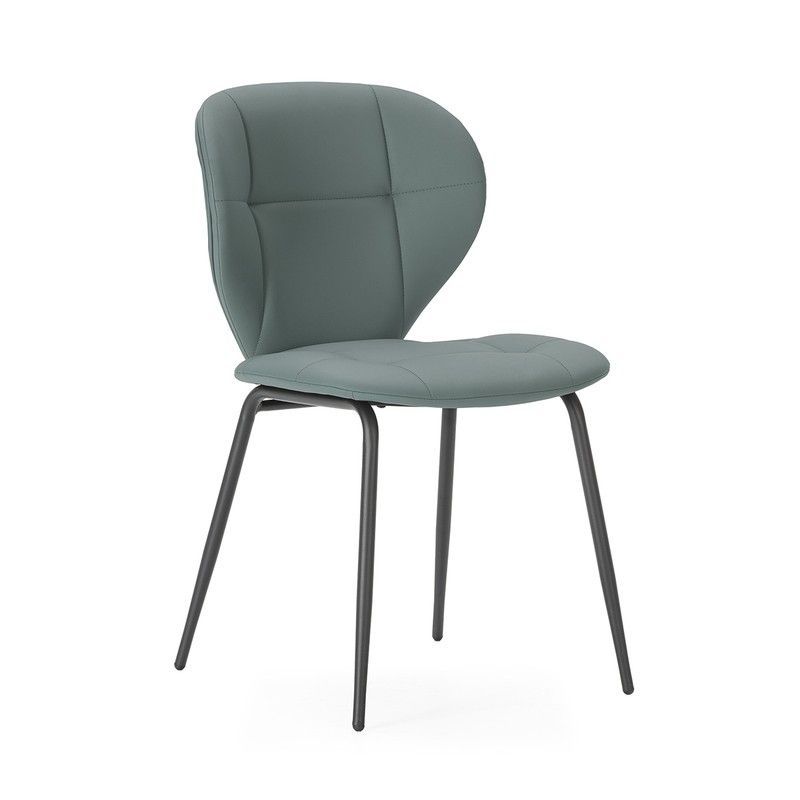 Silla de piel sintética en verde, 50 x 57,5 x 83 cm | Maura