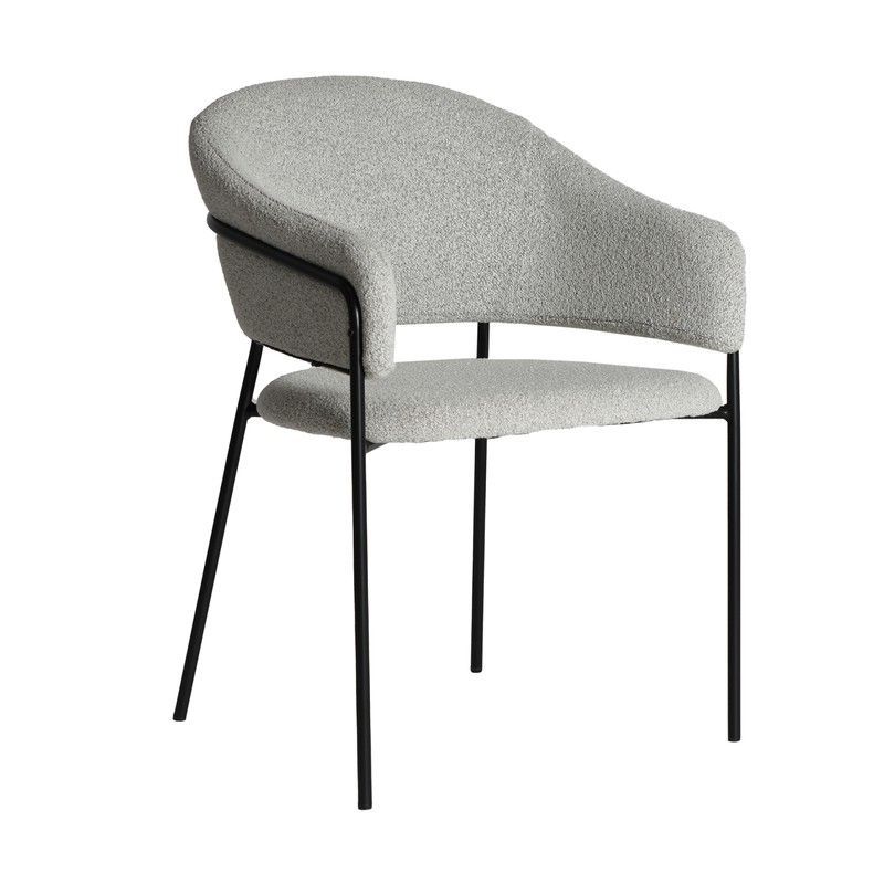 Silla de poliéster y hierro en gris, 57 x 58 x 82 cm | Bikal