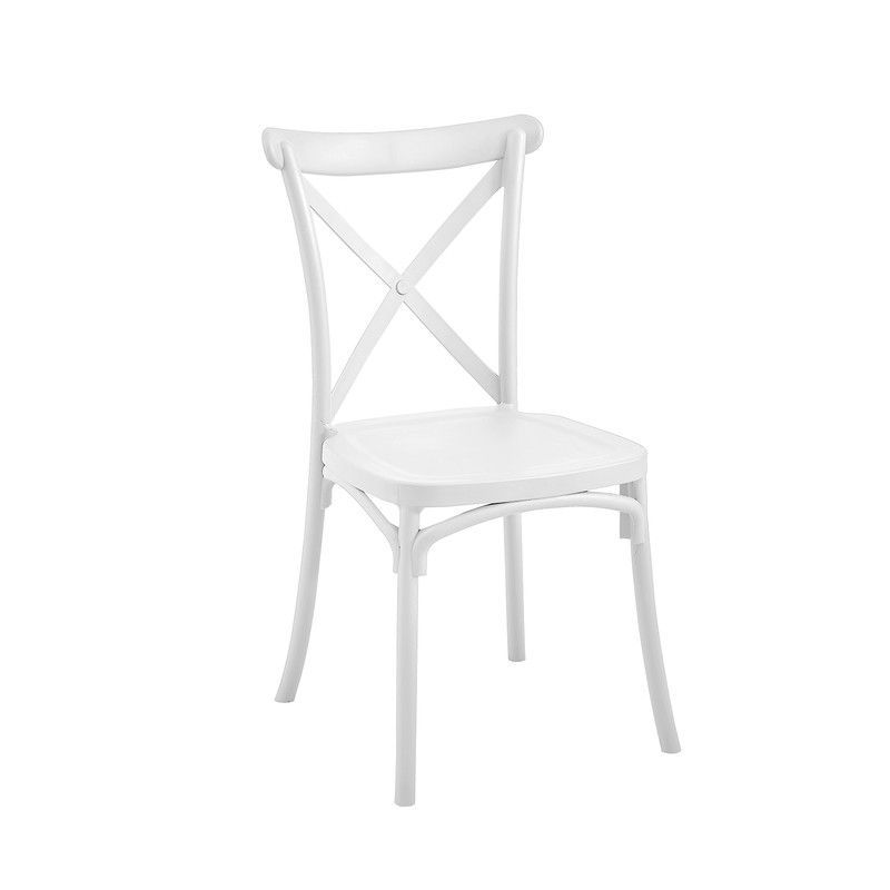 Silla de polipropileno en blanco, 46 x 54 x 88 cm | Crossback