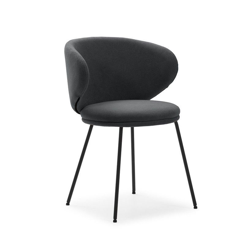 Silla de tejido en gris oscuro, 59,5 x 56 x 77,5 cm | Rush