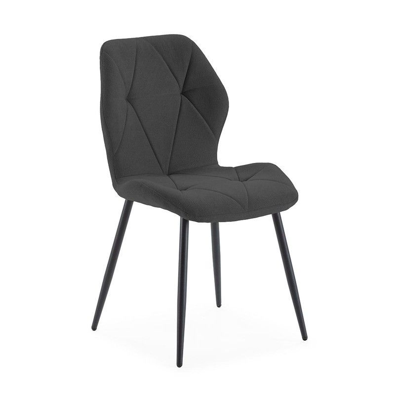 Silla de tejido  en negro, 47,5 x 57,5 x 85 cm | Luna