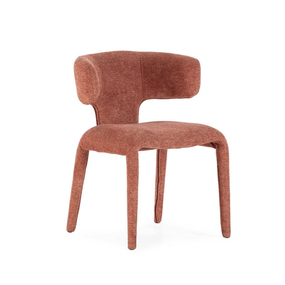 Silla de tejido en terracota, 58 x 55,5 x 76 cm | Maca