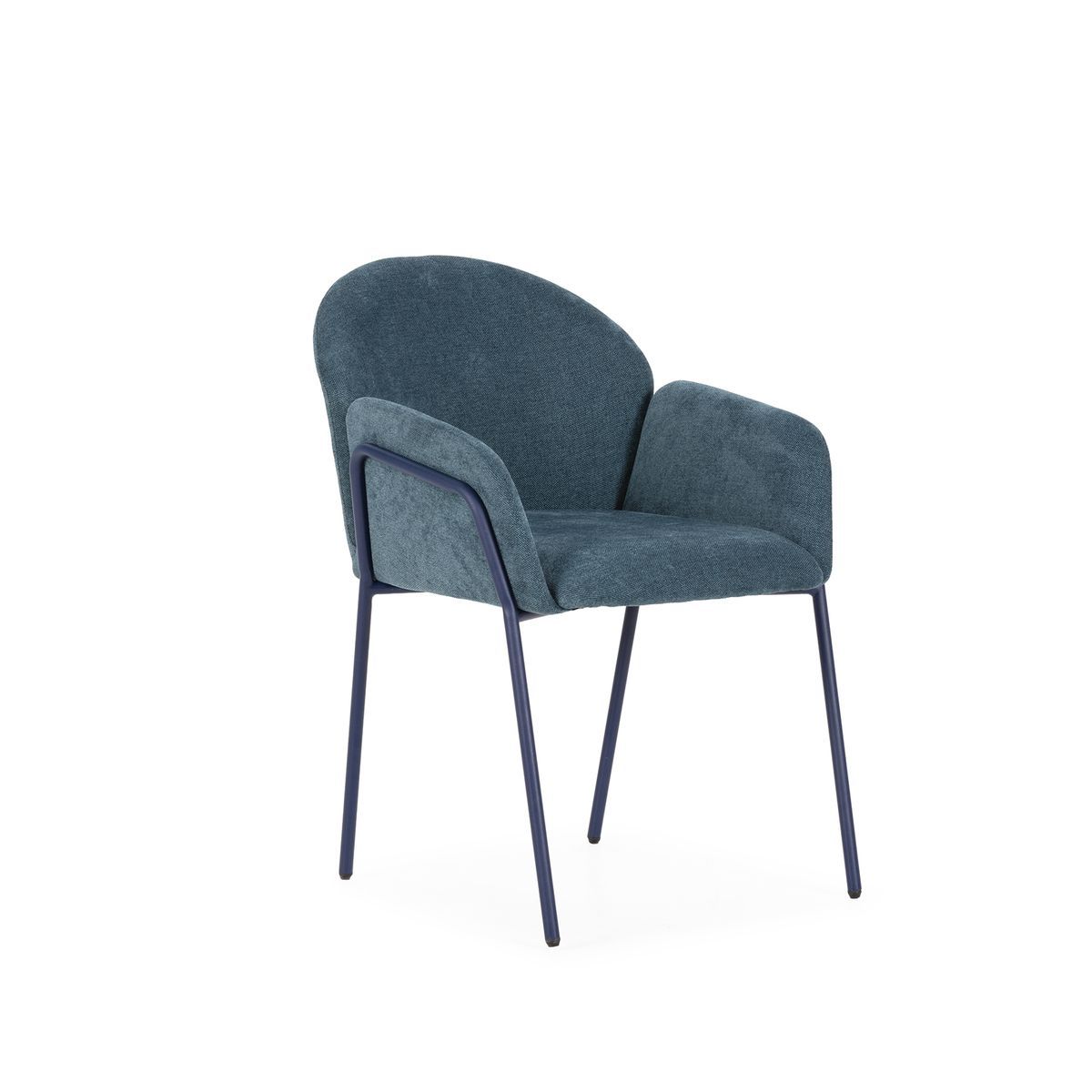 Silla de tejido y metal en azul, 65 x 61 x 84 cm | Aslin