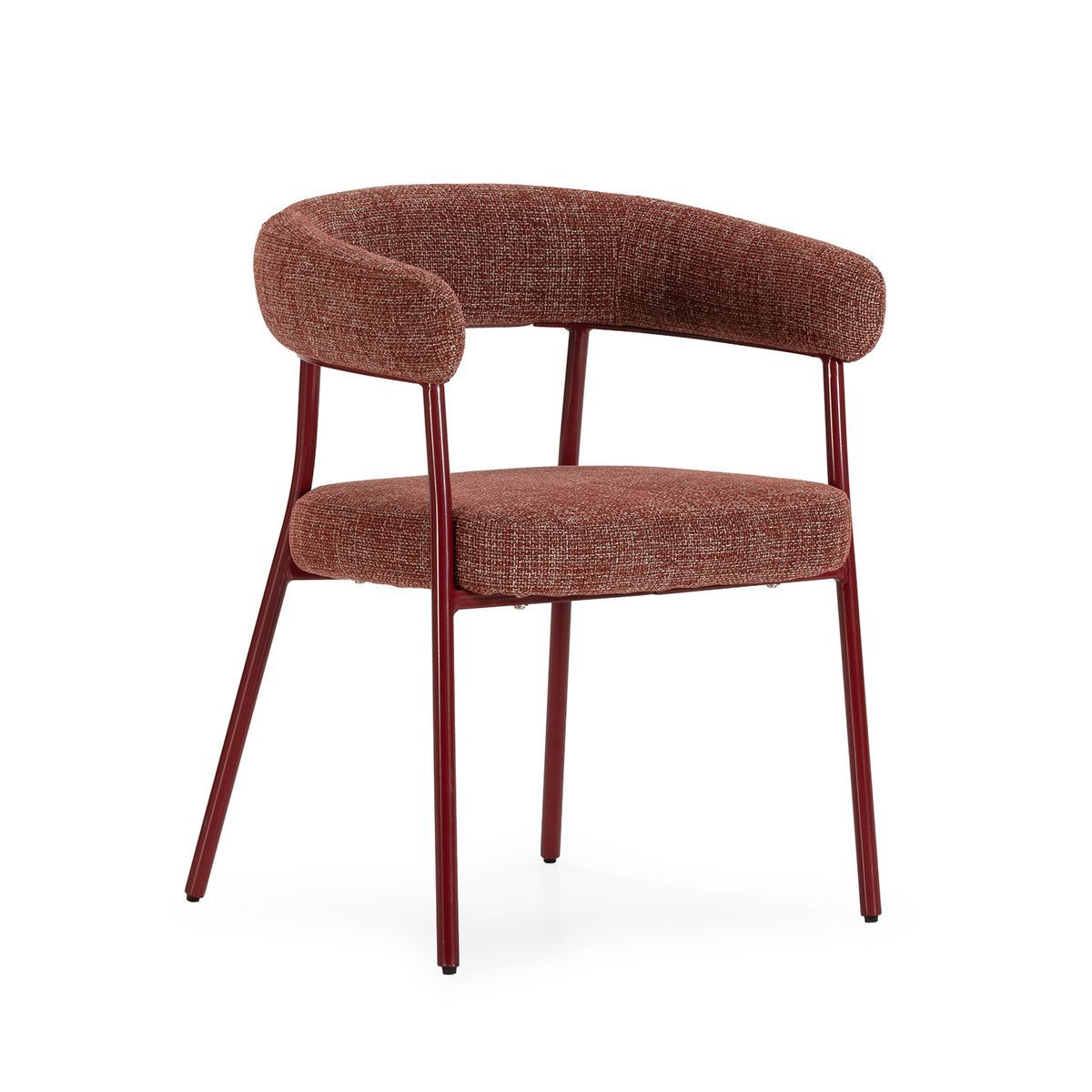 Silla de tejido y metal en color teja, 55 x 60 x 74,5 cm | Yuri