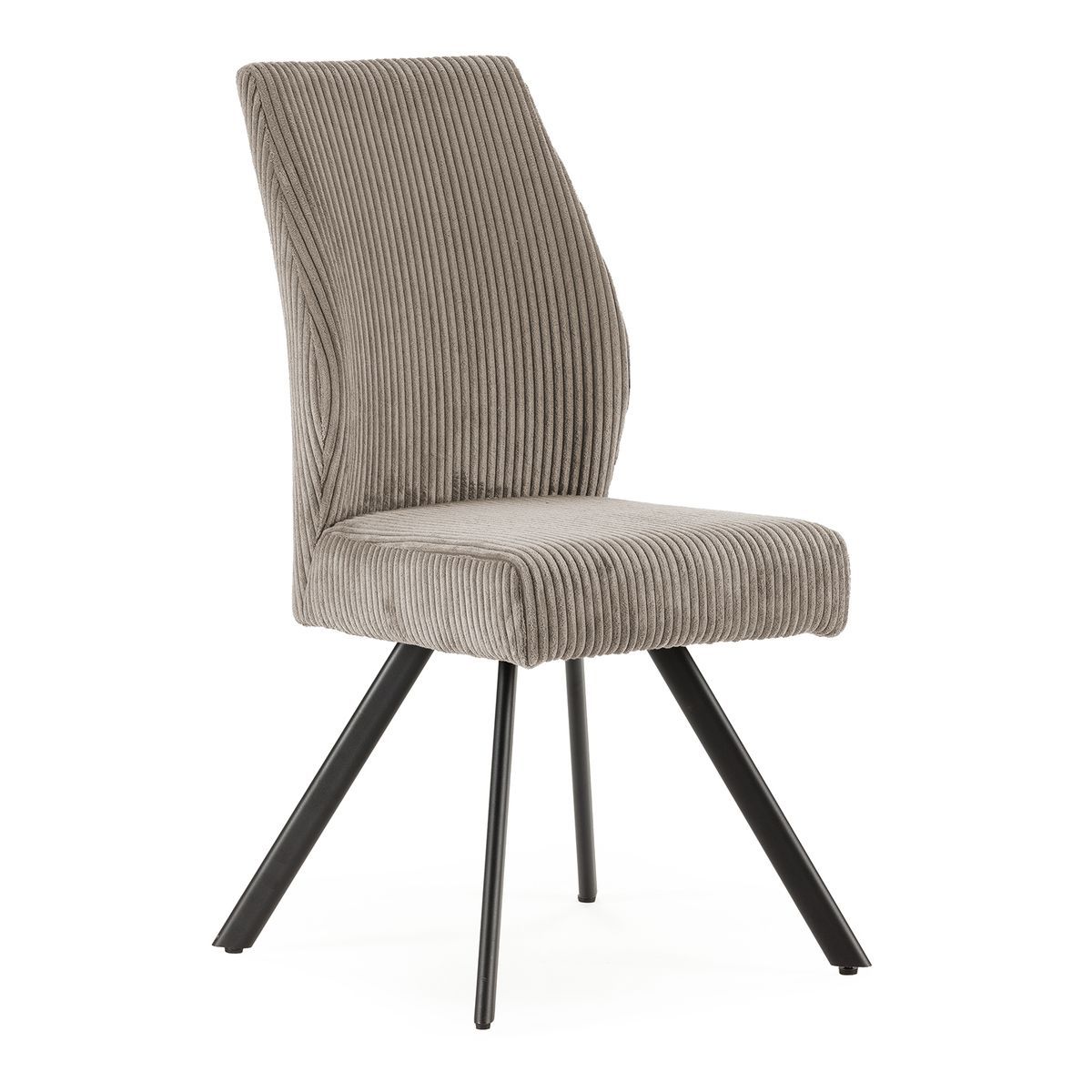 Silla de tejido y metal en gris claro, 59 x 53 x 98 cm | Anibal