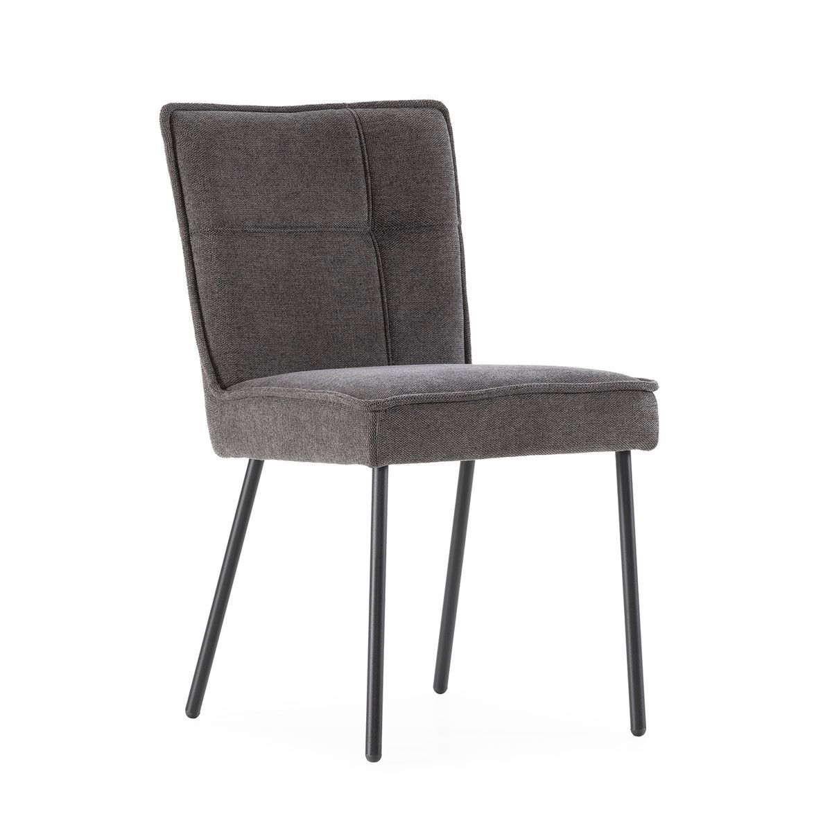 Silla de tejido y metal en gris oscuro, 49,5 x 60 x 84 cm | Vesta