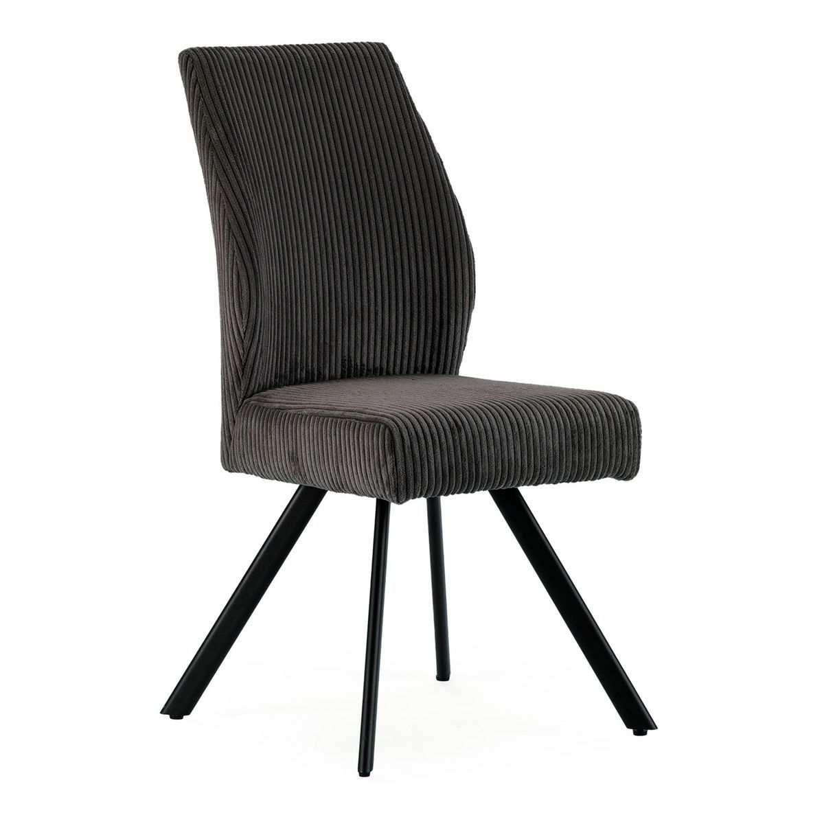 Silla de tejido y metal en gris oscuro, 59 x 53 x 98 cm | Anibal