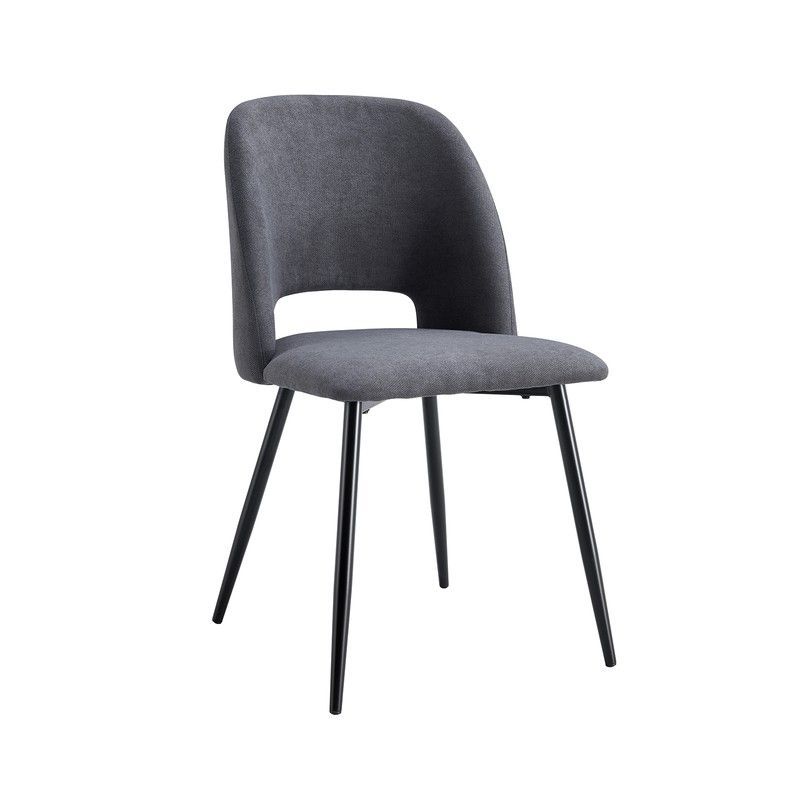 Silla de tejido y metal en gris y negro, 58 x 50 x 86 cm | Venus