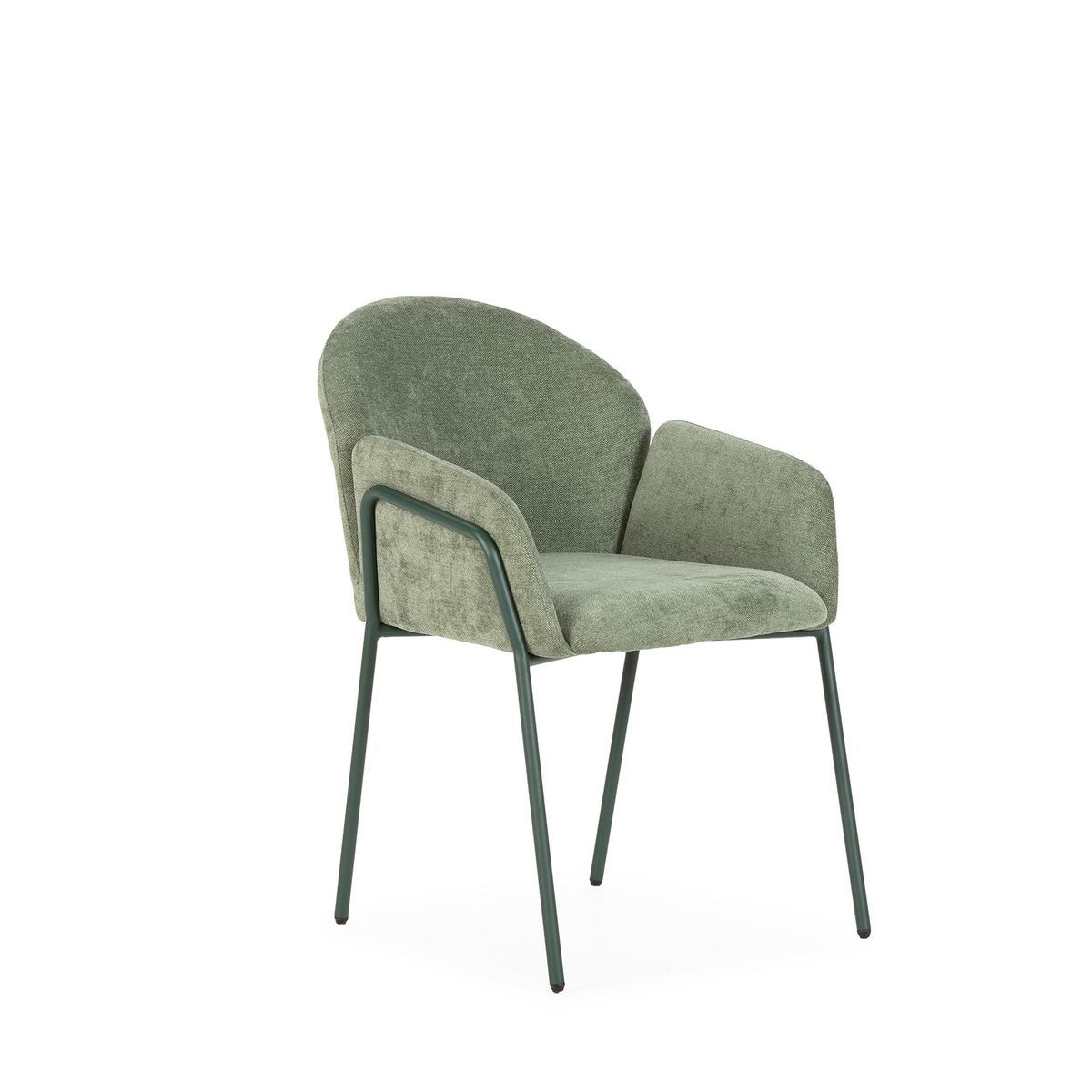 Silla de tejido y metal en verde, 65 x 61 x 84 cm | Aslin