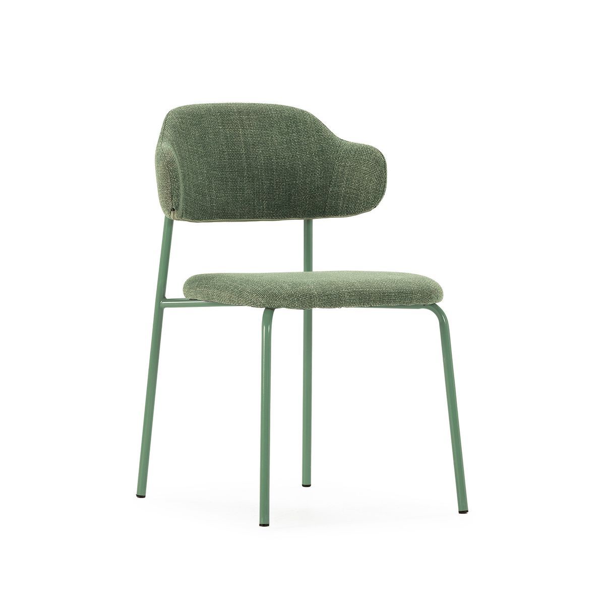 Silla de tejido y metal en verde oliva, 51 x 53 x 78 cm | Adriel