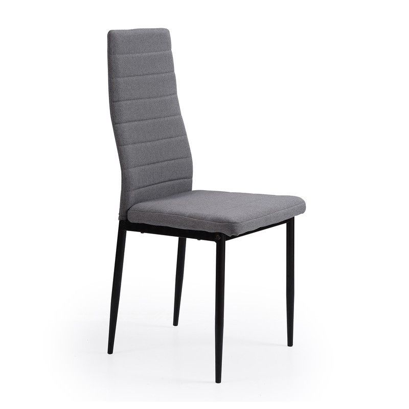 Silla de tejido y metal gris/negra, 43 x 44 x 98 cm | Niza
