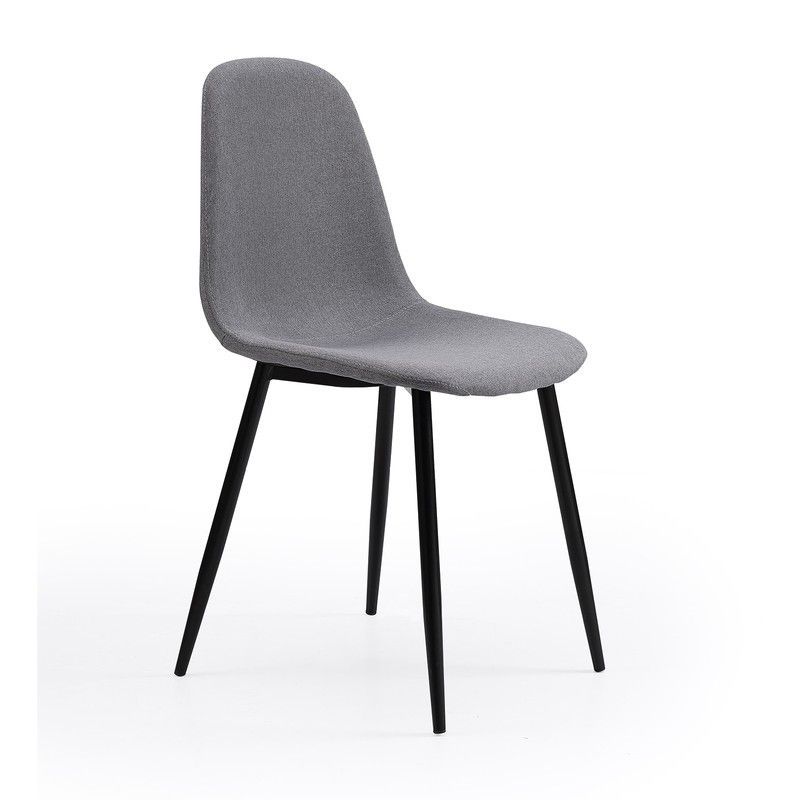 Silla de tejido y metal gris/negra, 44,5 x 54,5 x 84 cm | Hall