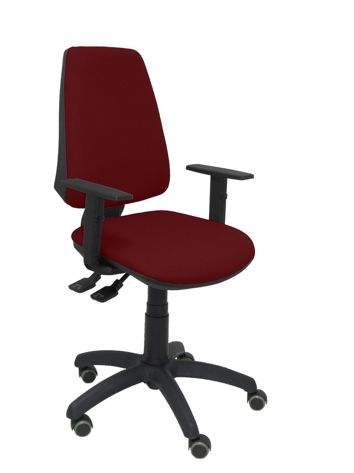 Silla Elche S bali granate brazos regulables ruedas de parquet