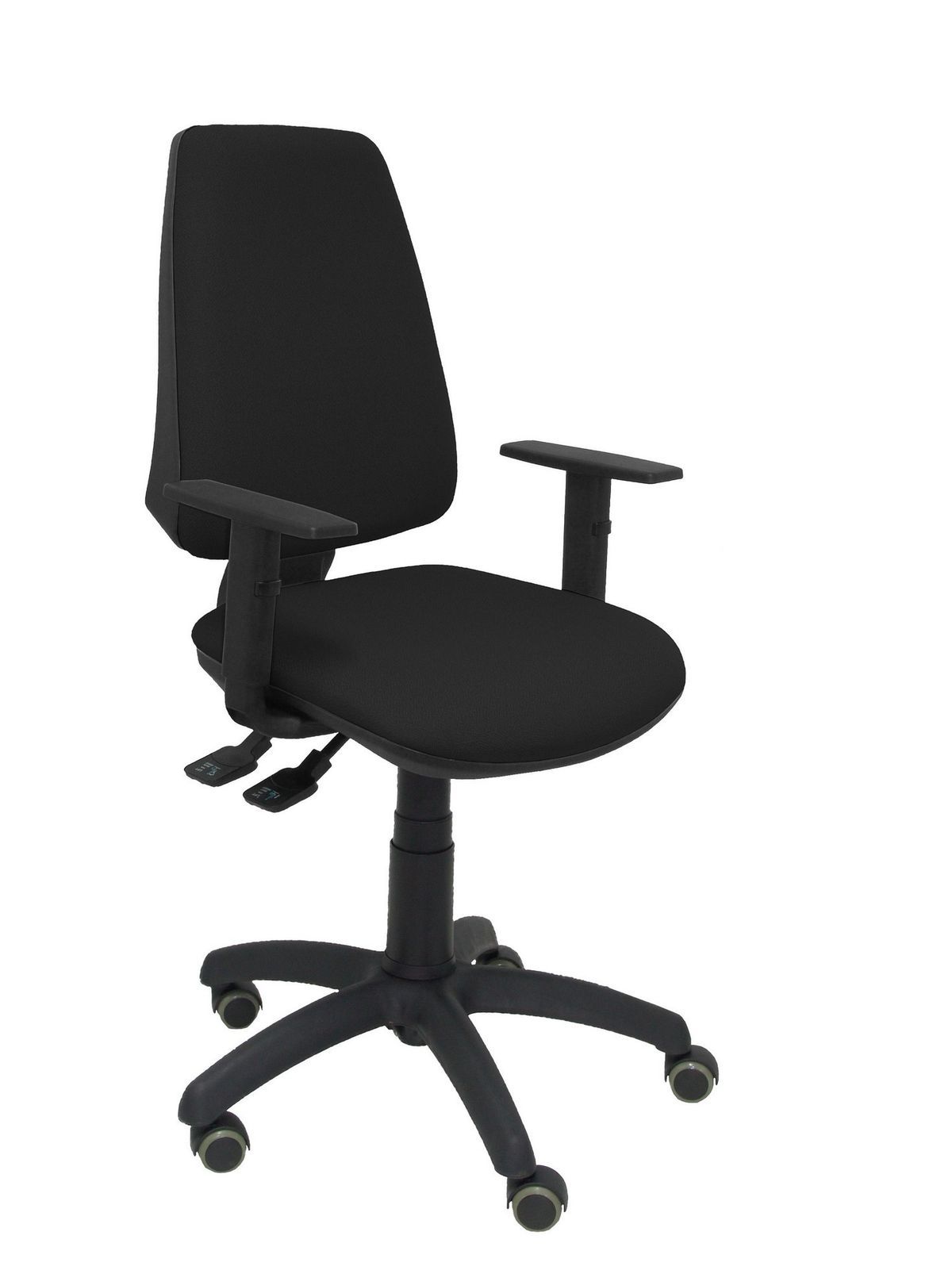 Silla Elche S bali negro brazos regulables ruedas de parquet