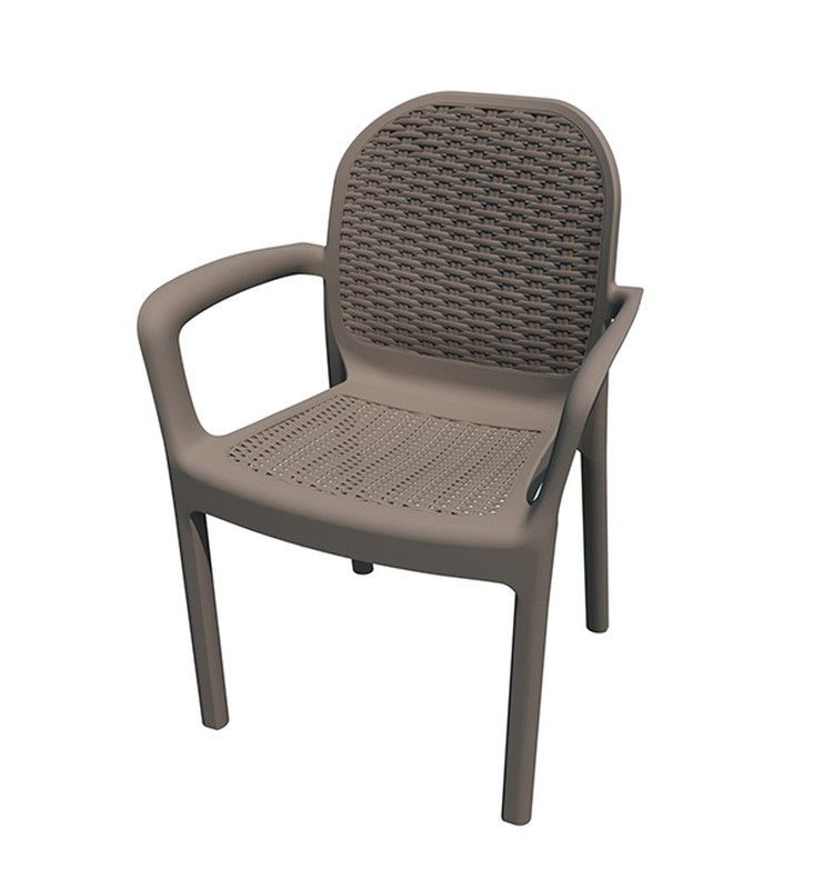 Silla elegante de rattan color taupe de gardenlife