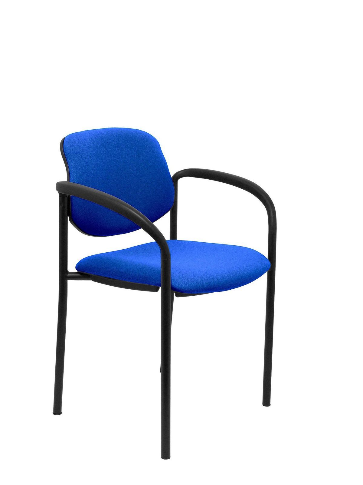 Silla fija Villalgordo bali azul marino chasis negro con brazos