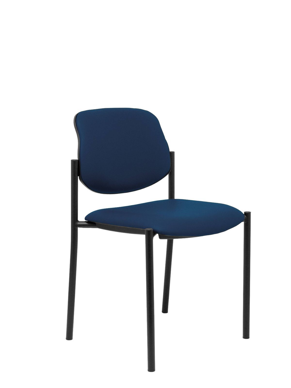 Silla fija Villalgordo similpiel azul marino chasis negro