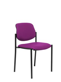 Silla fija Villalgordo similpiel morado chasis negro