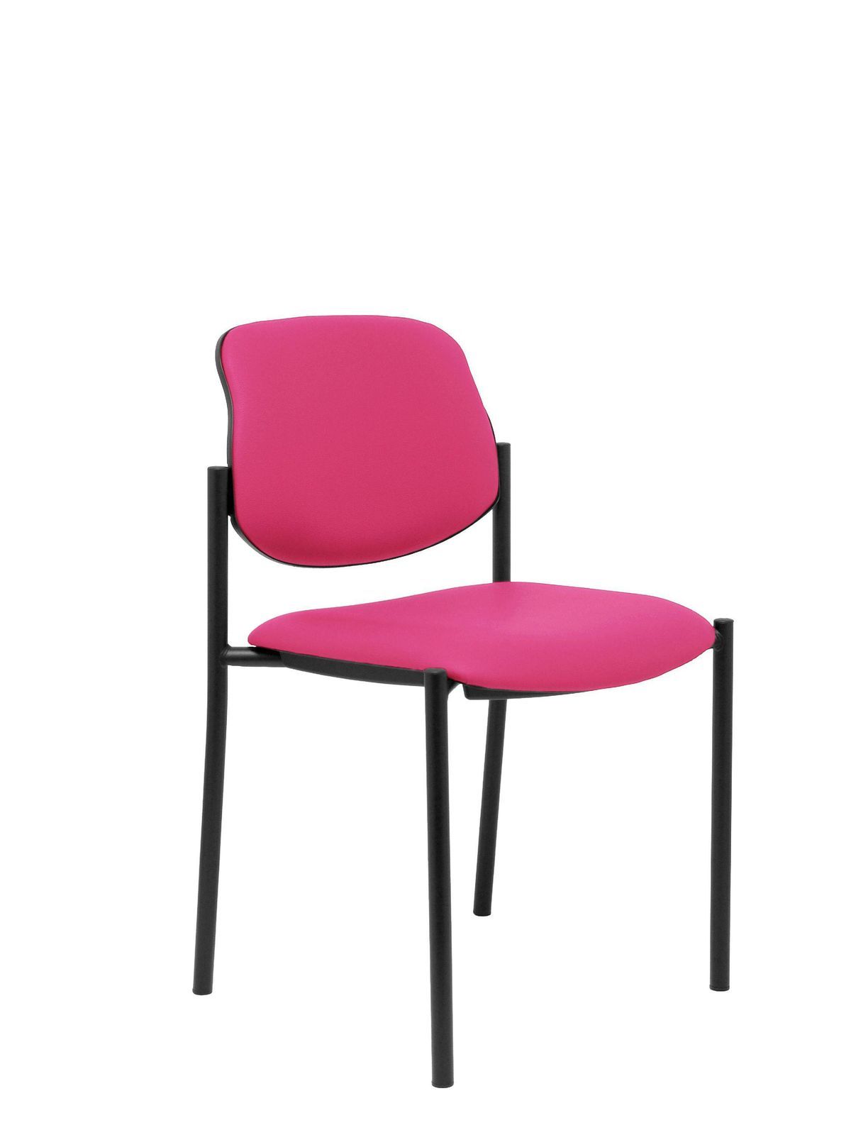 Silla fija Villalgordo similpiel rosa chasis negro