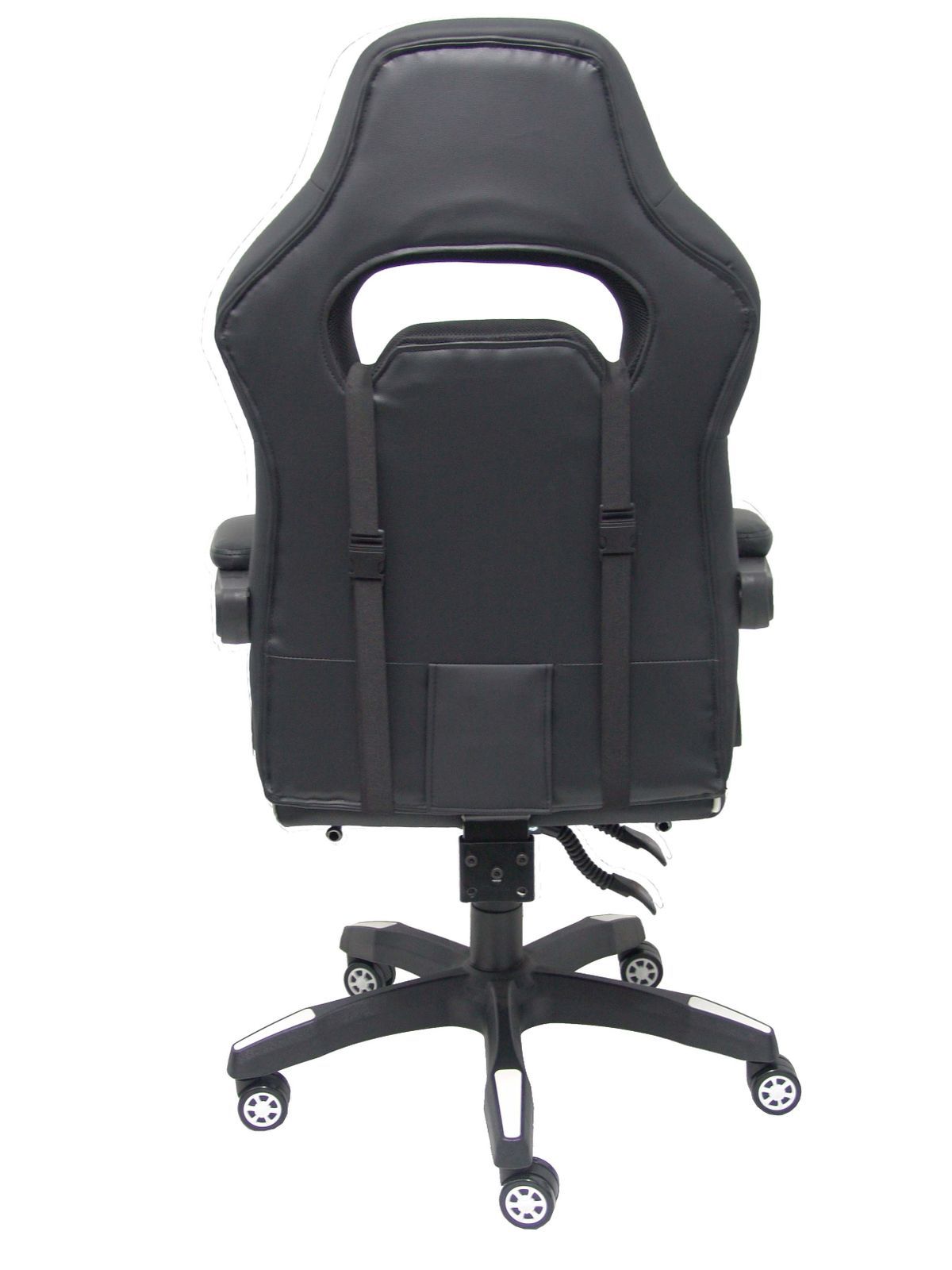 Silla gaming Bonete similpiel negro y blanco con reposapiés
