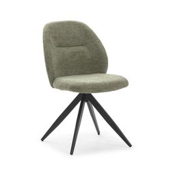 Silla giratoria de tejido  en verde, 49,5 x 60 x 85 cm | Tamara