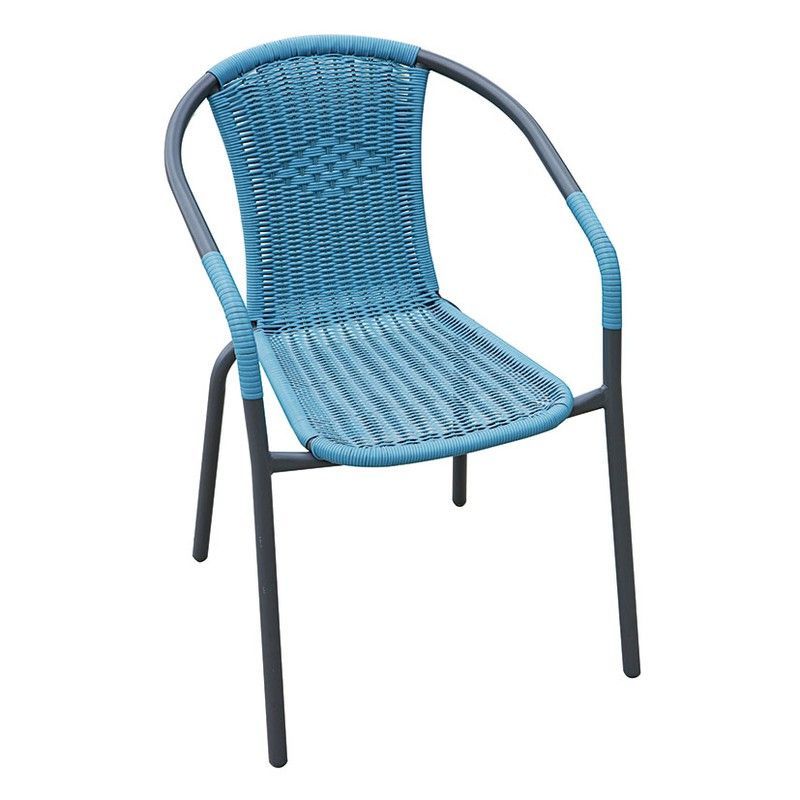 Silla jardín Basic marrón . Azul y verde . Apilable  Ref. 8704N85-8704N173-8704N174