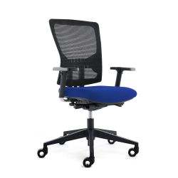 Silla Oficina Rd937-3 Asiento Tapizado Azul / Respaldo Malla Negra, Con Brazos Regulab