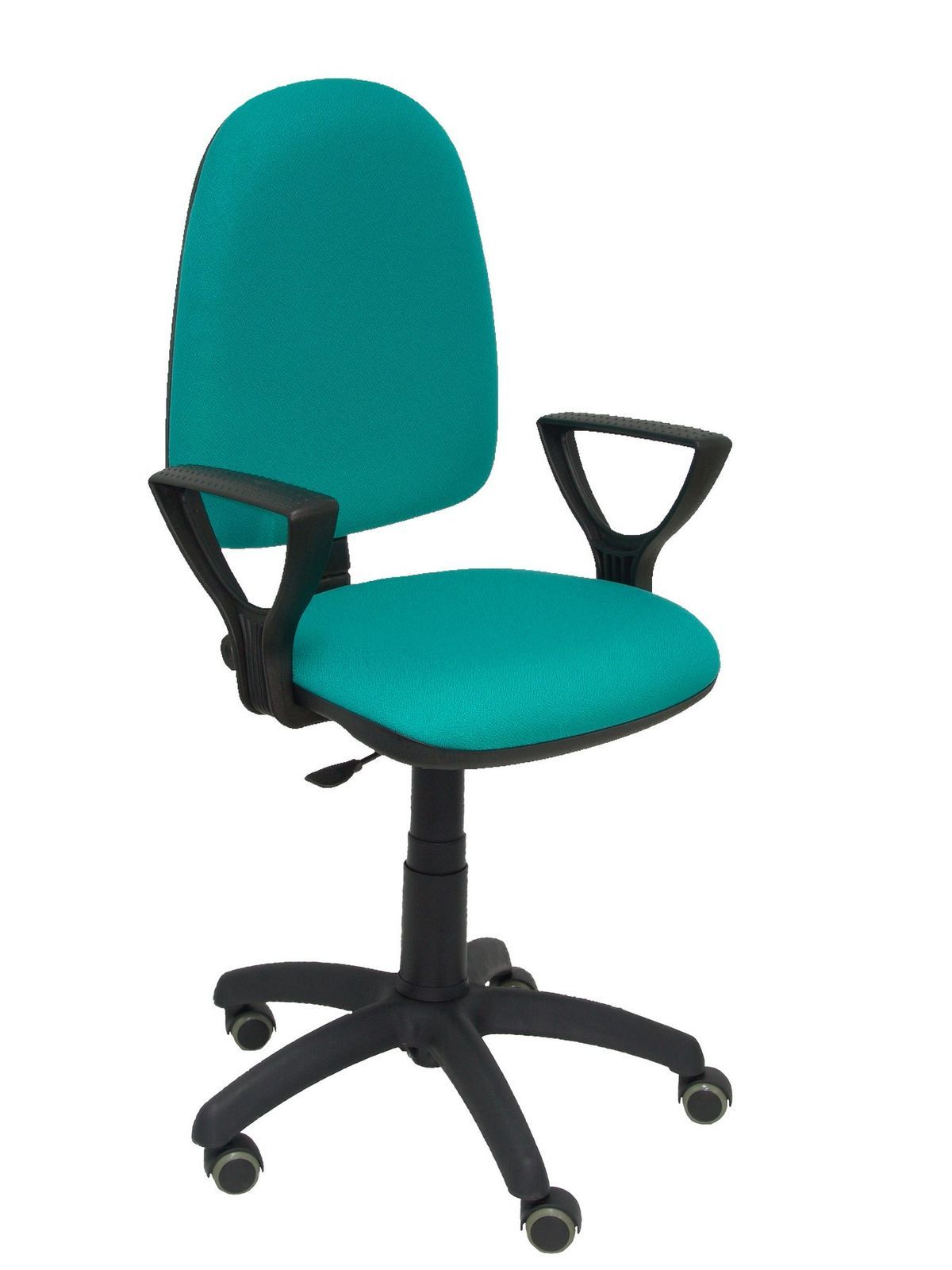 Silla Operativa de oficina Ayna bali verde claro brazos fijos ruedas de parquet