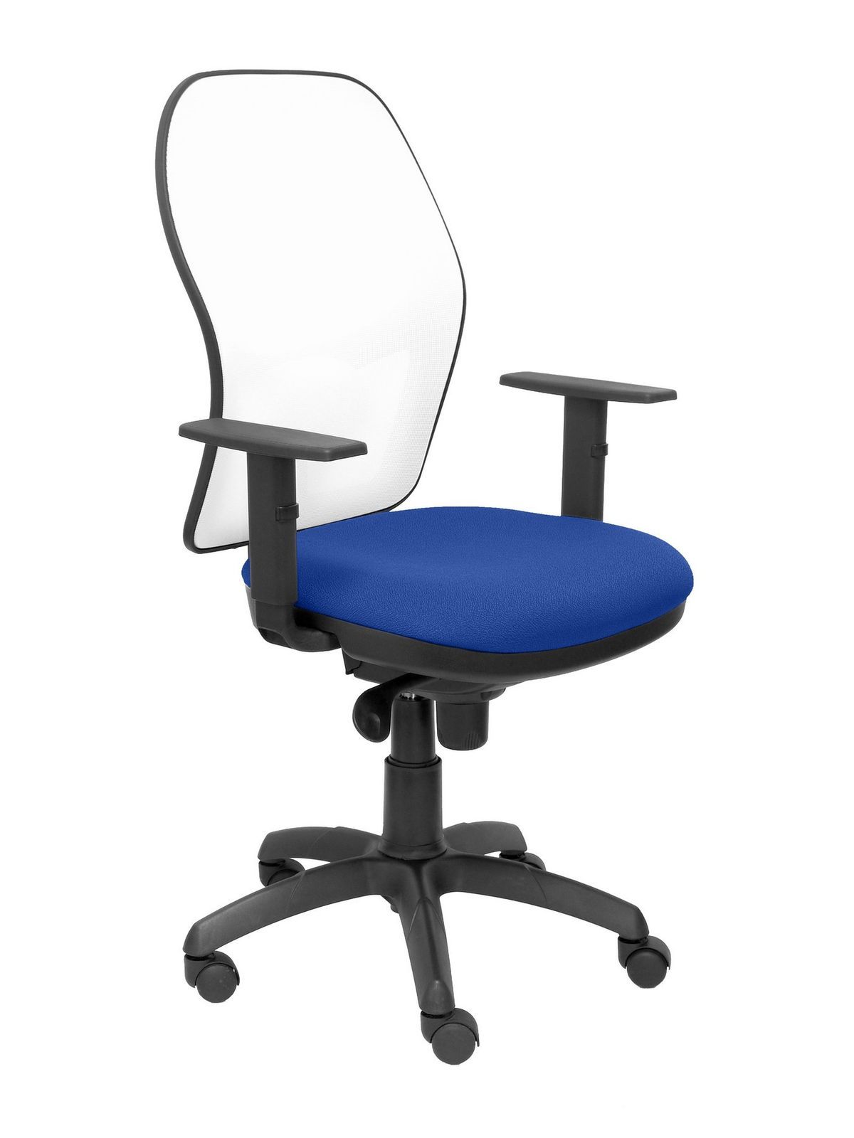 Silla Operativa de oficina Jorquera malla blanca asiento bali azul
