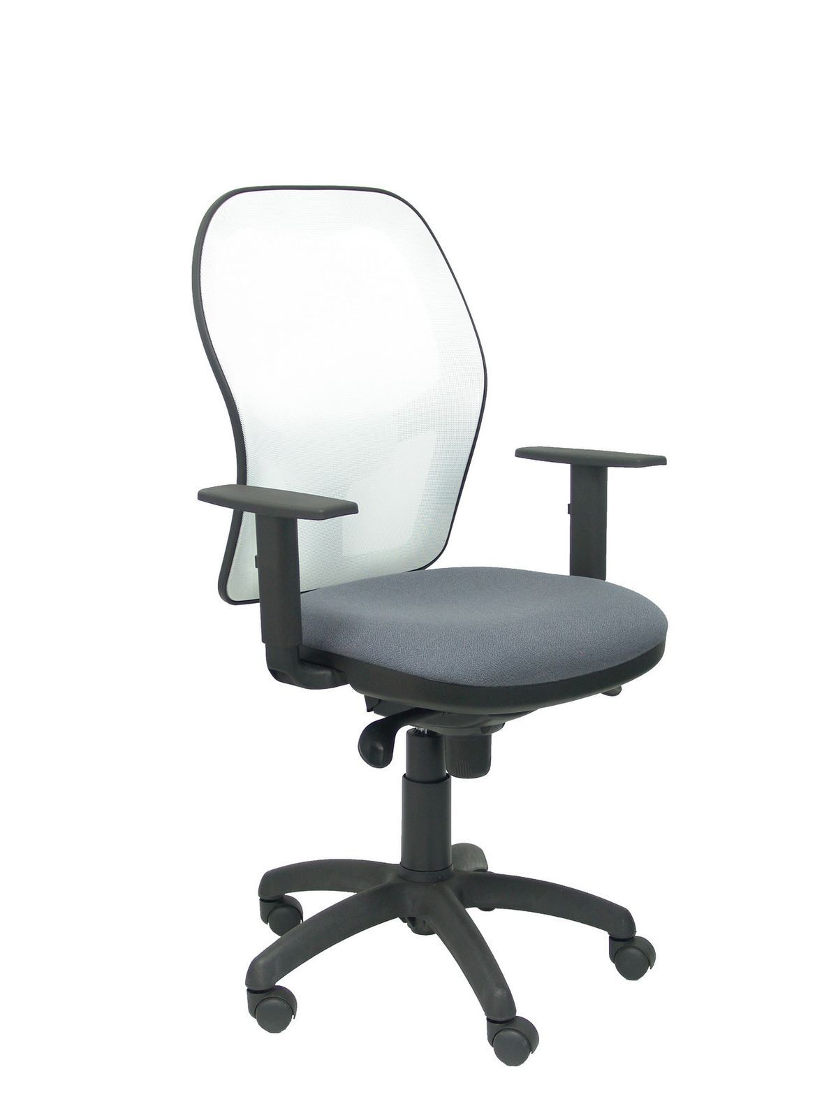 Silla Operativa de oficina Jorquera malla blanca asiento bali gris oscuro