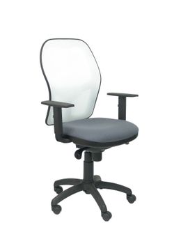 Silla Operativa de oficina Jorquera malla blanca asiento bali gris oscuro