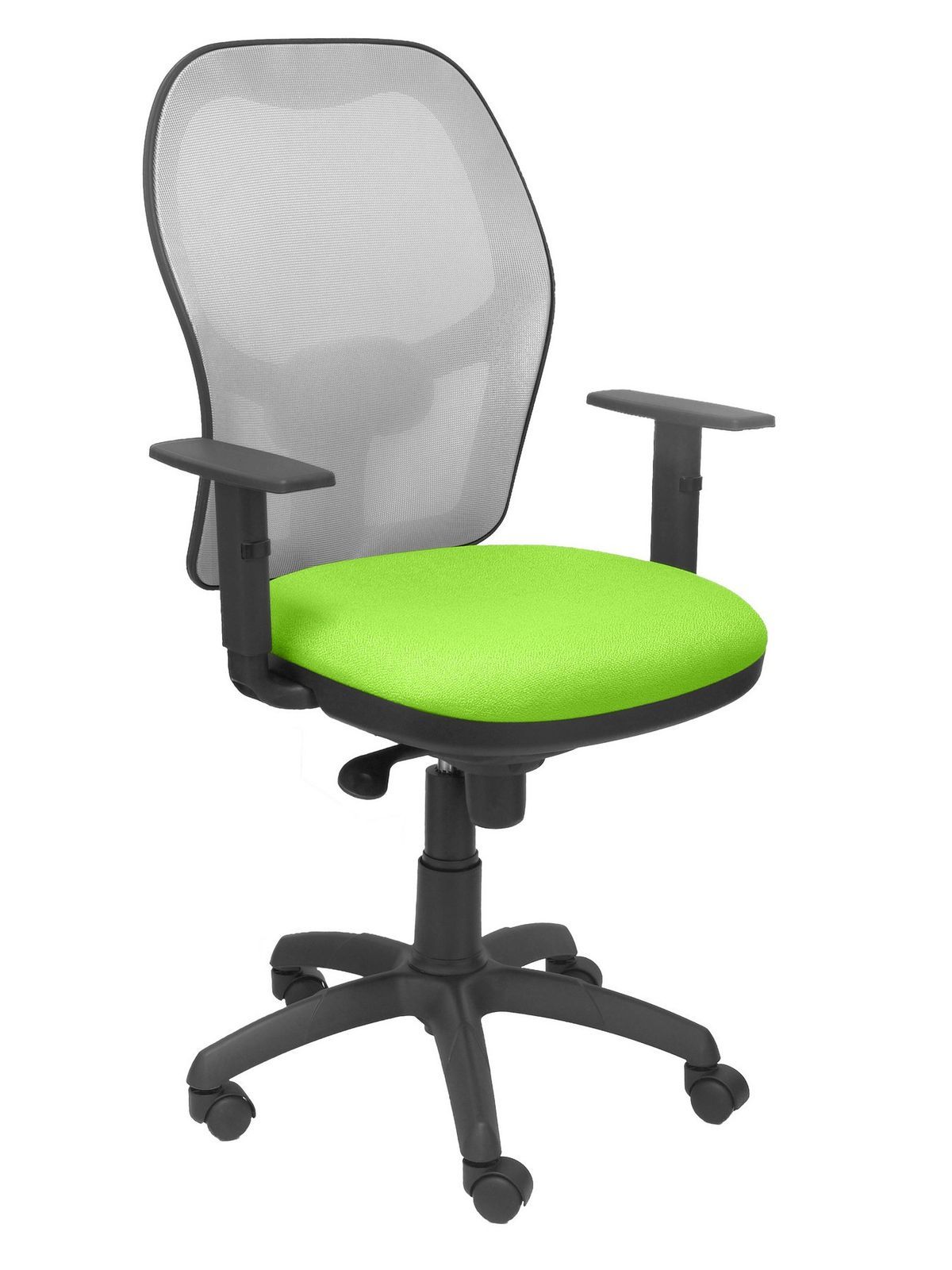 Silla Operativa de oficina Jorquera malla gris asiento bali verde pistacho