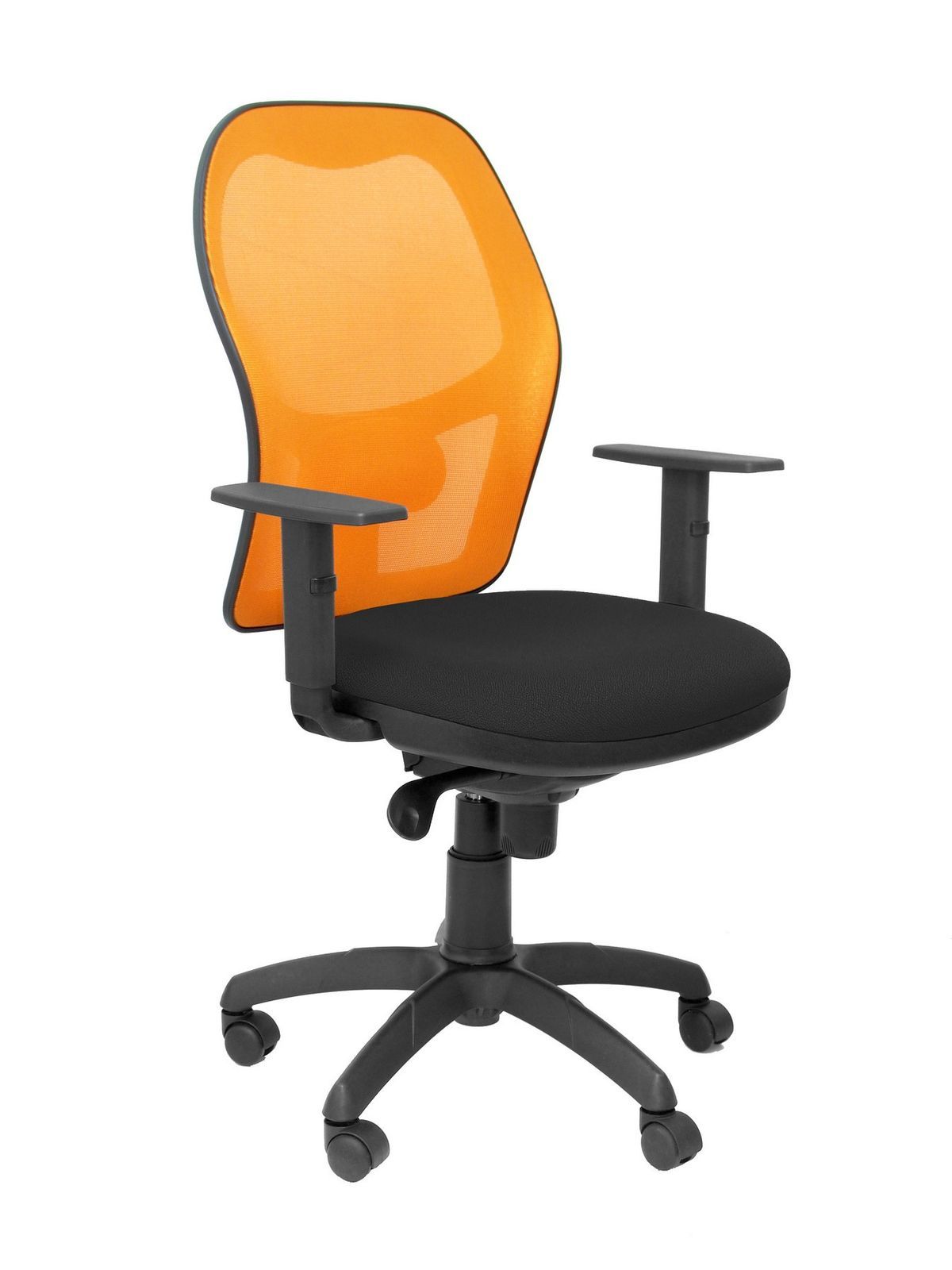 Silla Operativa de oficina Jorquera malla naranja asiento bali negro