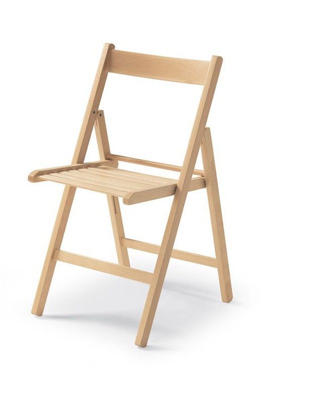 Silla plegable de madera natural Buiani
